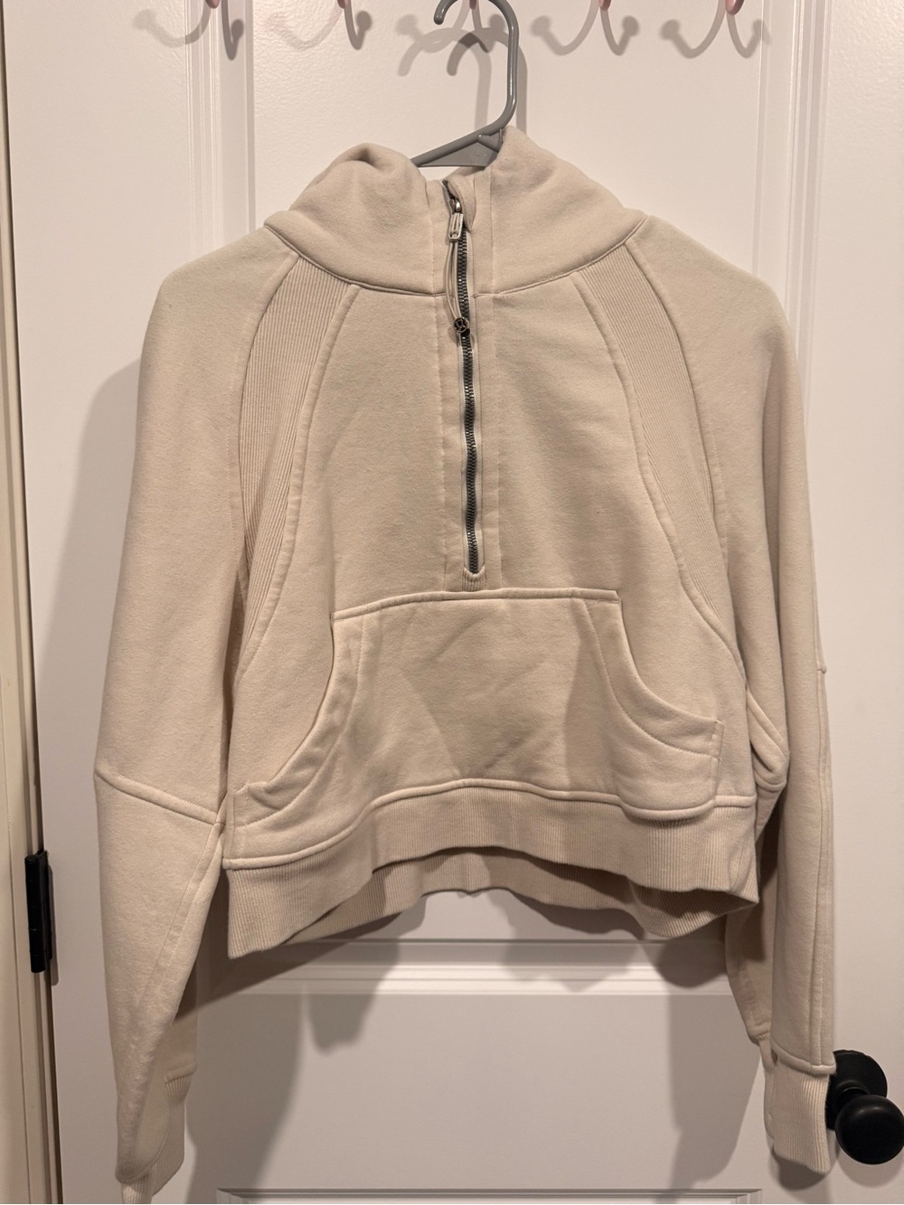 lululemon athletica Cream Half-Zip Cowl Pullover